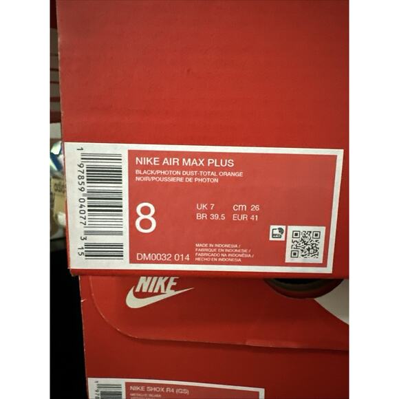 New Men\'s Size 8 Nike Air Max Plus Desert Sunset Black DM0032-014